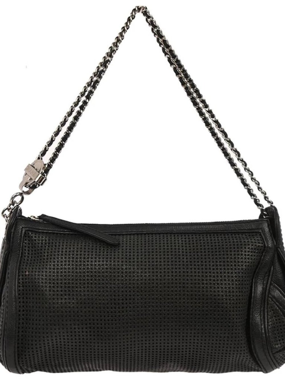 Chanel Black Perforated Calfskin Pulley Shoulder Bag 126503